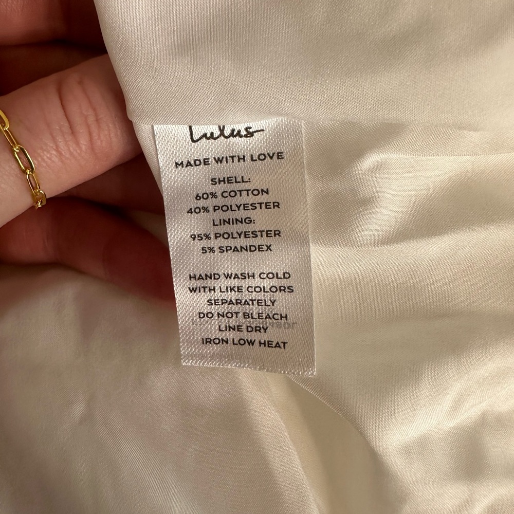Lulu’s White Tiers To Me Puff Sleeve Tiered Skater Mini Dress Size M. NWT. - Picture 8 of 8